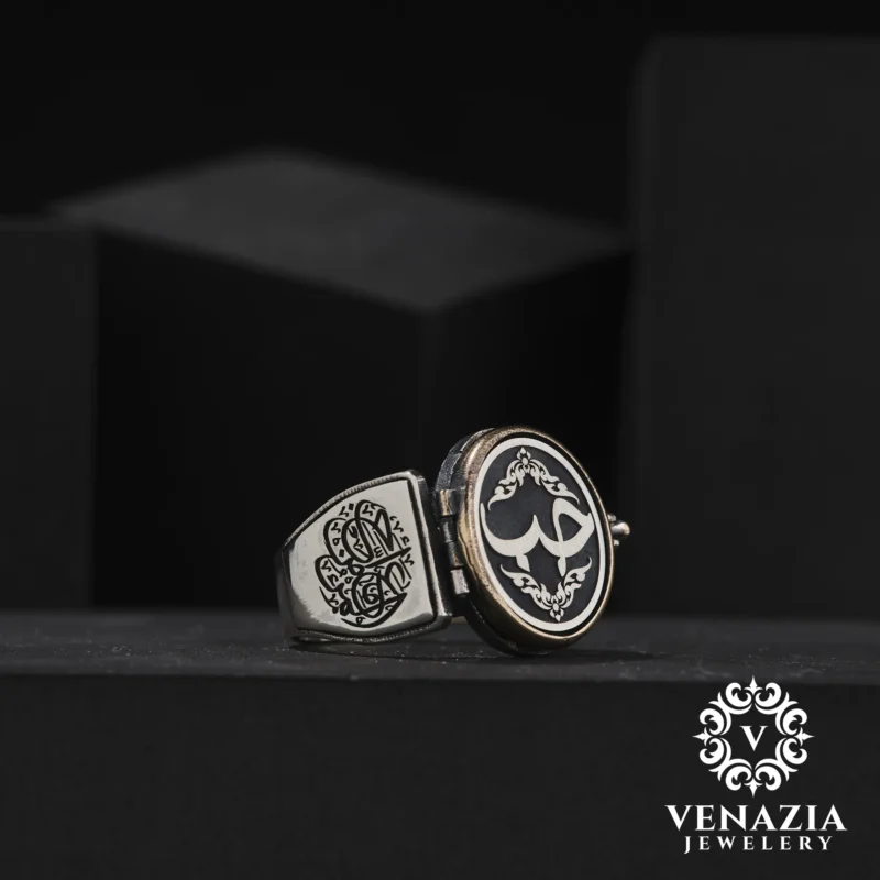 1 Kördüğüm Gibi Sevmek Kapaklı Erkek Gümüş Yüzük Modeli