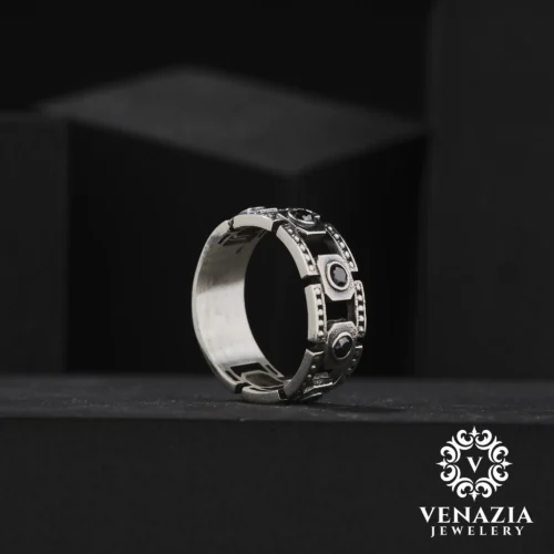 1 Taşlı Gümüş Erkek Alyans Modeli