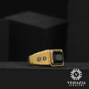 Yeşil Zirkon Taşlı Gümüş Yüzük