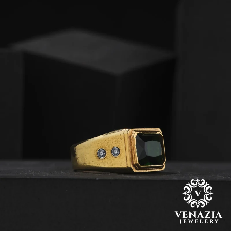 Yeşil Zirkon Taşlı Gümüş Yüzük