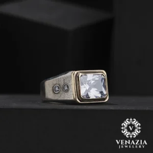 1 Beyaz Zirkon Taşlı Gümüş Yüzük