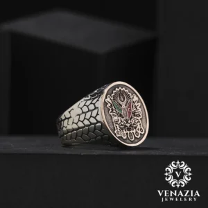 Osmanlı Arması Gümüş Yüzük Modeli