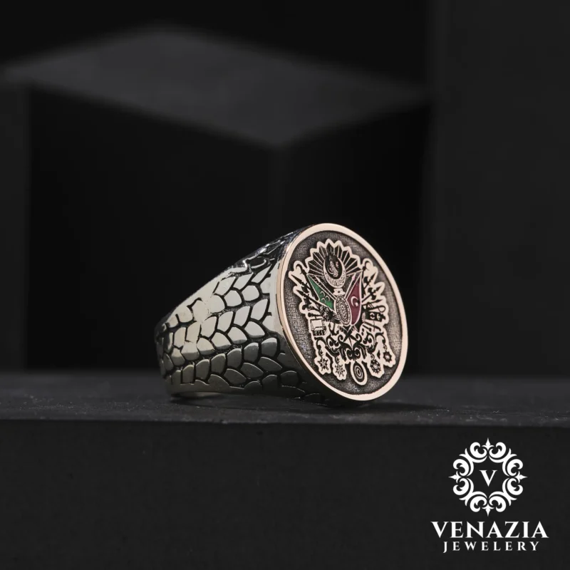 Osmanlı Arması Gümüş Yüzük Modeli