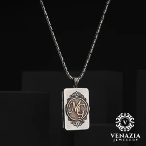 Kapaklı Gümüş Erkek Kolye