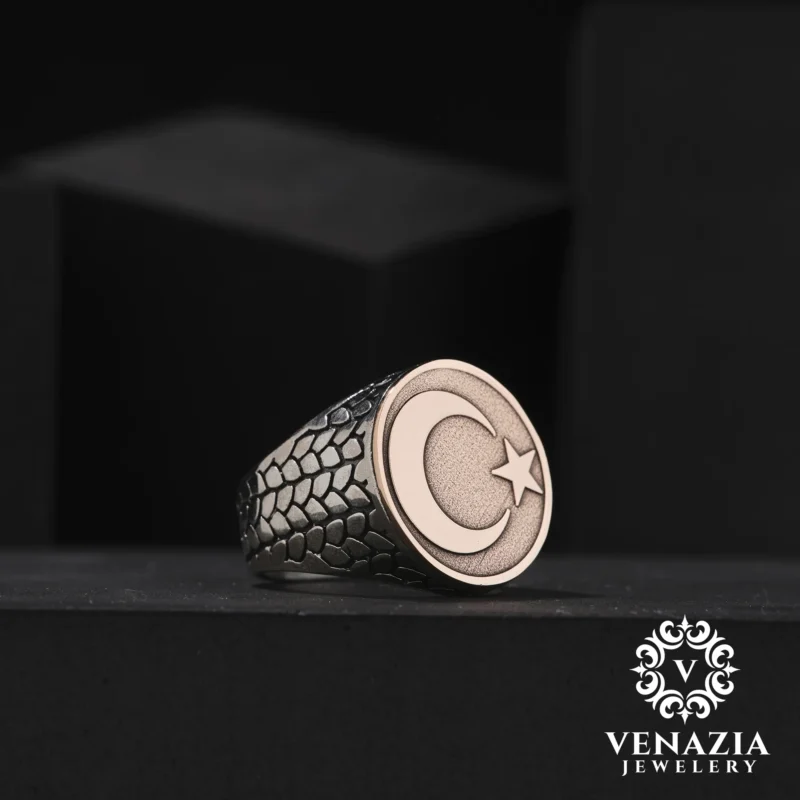 Ay Yıldız Gümüş Yüzük