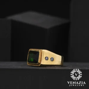 Yeşil Zirkon Taşlı Gümüş Yüzük