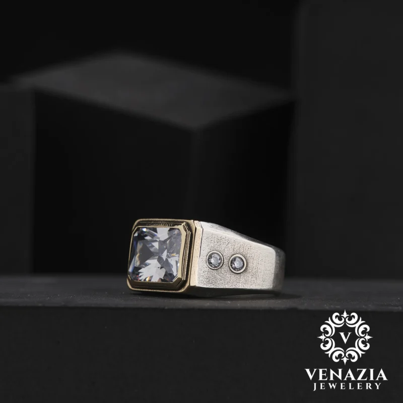 2 Beyaz Zirkon Taşlı Gümüş Yüzük