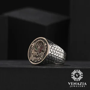 Osmanlı Arması Gümüş Yüzük Modeli