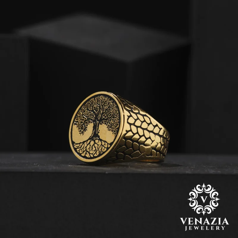 2 Hayat Ağacı Gümüş Yüzük Modeli