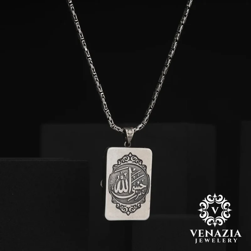 Kapaklı Gümüş Erkek Kolye