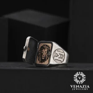 Aslan Kapaklı Gümüş Yüzük Modeli