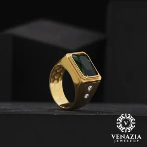 Yeşil Zirkon Taşlı Gümüş Yüzük