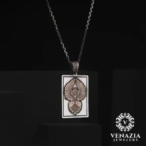 3 Anka Kuşu Ve Harfli Gümüş Kolye Modeli