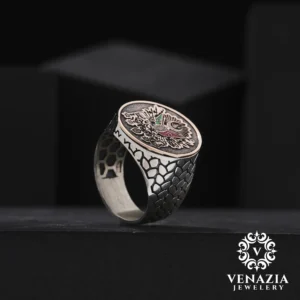 Osmanlı Arması Gümüş Yüzük Modeli