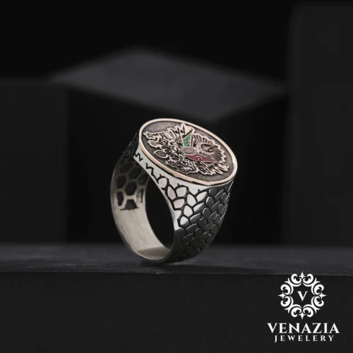 Osmanlı Arması Gümüş Yüzük Modeli