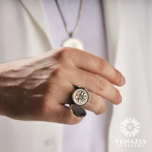 4 Kördüğüm Gibi Sevmek Kapaklı Erkek Gümüş Yüzük Modeli