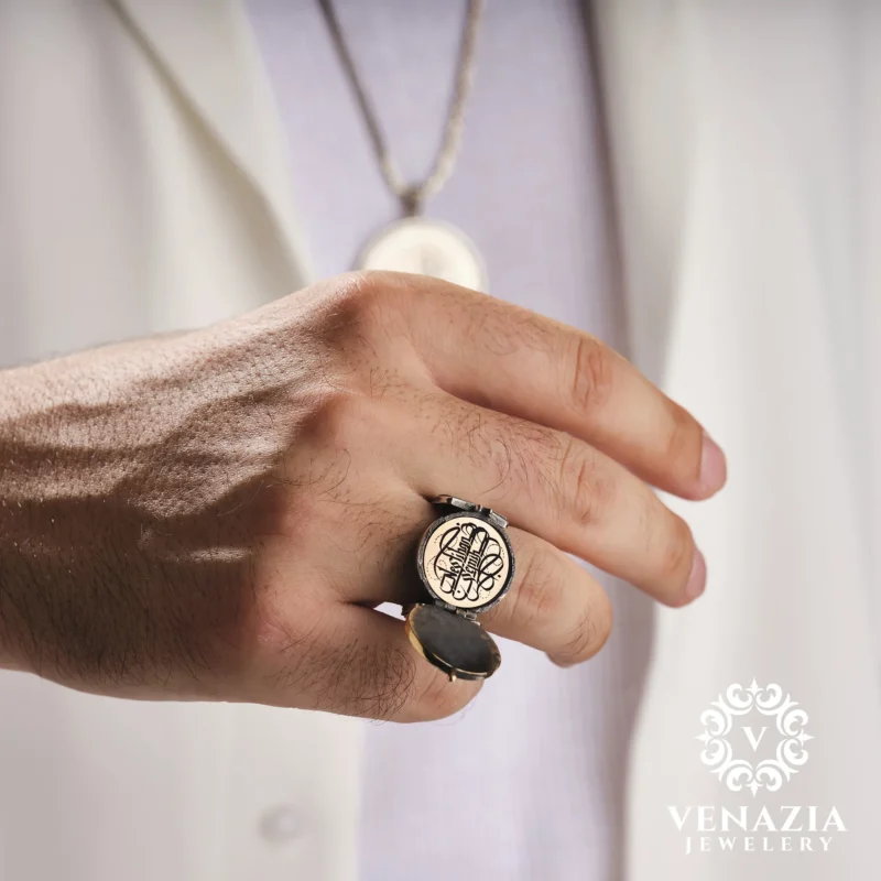 4 Kördüğüm Gibi Sevmek Kapaklı Erkek Gümüş Yüzük Modeli