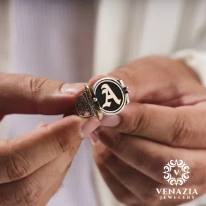 5 Rota Ve Pusula Gümüş Erkek Yüzük Modeli