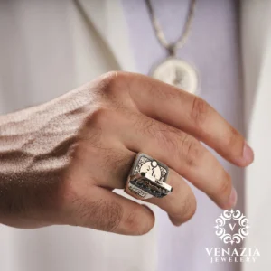 Hiç Kapaklı Gümüş Erkek Yüzük Modeli