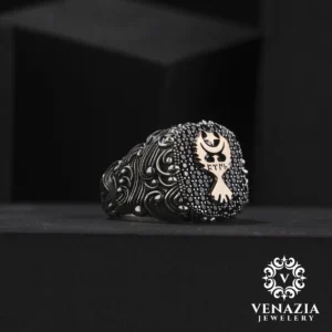 VENAZIA 14 AGUSTOS 20230302 Ayyıldız Gümüş Erkek Yüzük Modeli