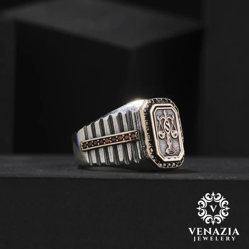 VENAZIA 14 AGUSTOS 20230305 Adalet Terazisi Gümüş Yüzük Modeli