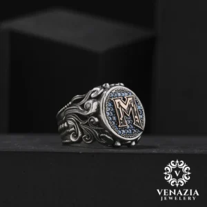 Harfli Gümüş Yüzük Modeli