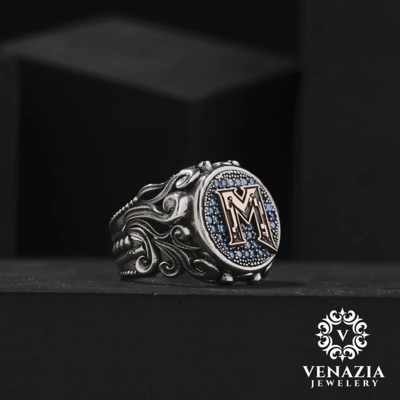 Harfli Gümüş Yüzük Modeli