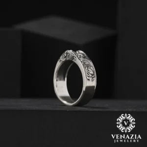 Gravürlü Gümüş Erkek Yüzük