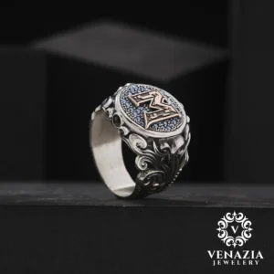 Harfli Gümüş Yüzük Modeli