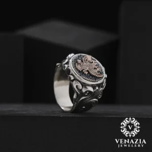 Çift Başlıklı Kartal Gümüş Yüzük Modeli