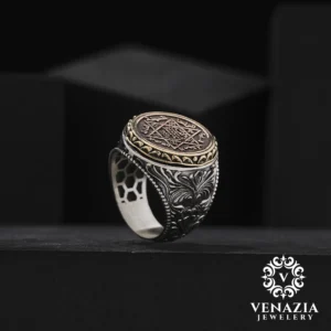 VENAZIA 14 AGUSTOS 20230506 Çift Başlıklı Gümüş Erkek Yüzük Modeli