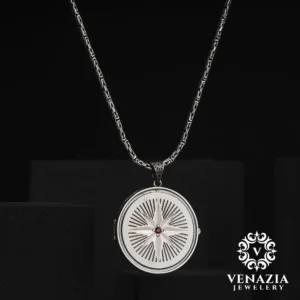 VENAZIA 14 AGUSTOS 20230547 Ay Yıldız Ve Hz Süleyman'ın Mührü Gümüş Kolye