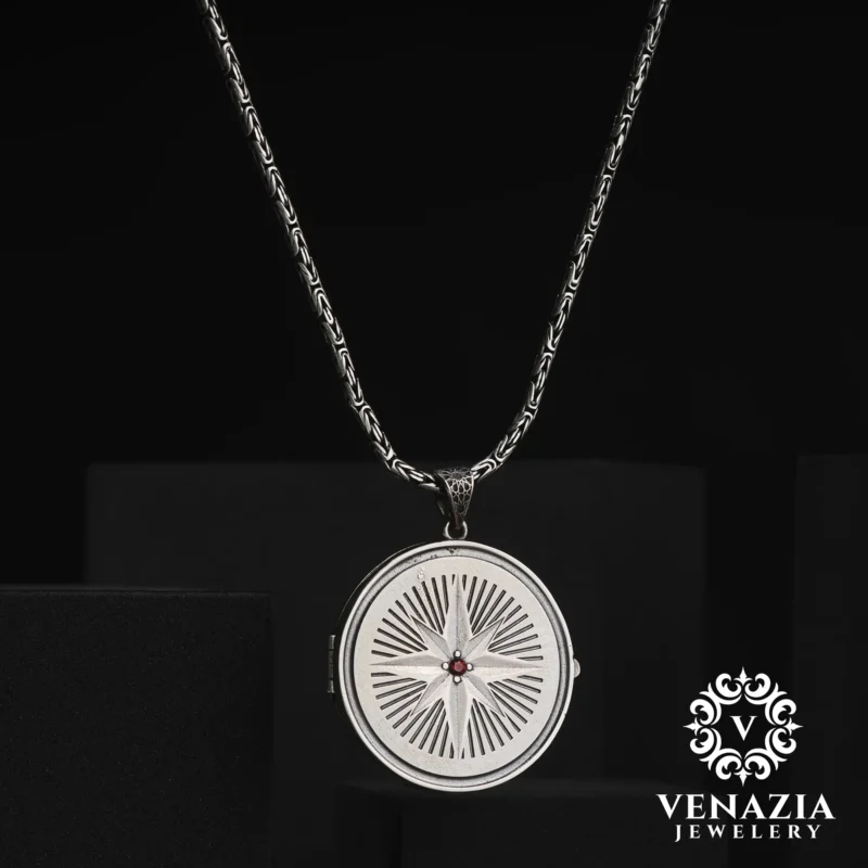 VENAZIA 14 AGUSTOS 20230547 Ay Yıldız Ve Hz Süleyman'ın Mührü Gümüş Kolye