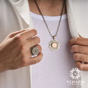 VENAZIA 14 AGUSTOS 20230601 copy Çift Başlıklı Gümüş Erkek Yüzük Modeli