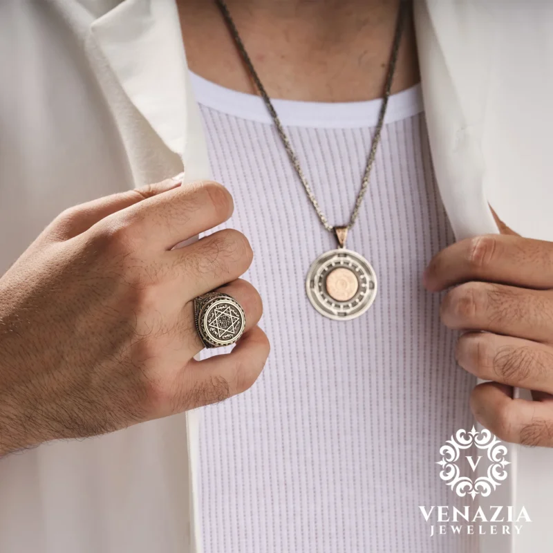 VENAZIA 14 AGUSTOS 20230601 copy Çift Başlıklı Gümüş Erkek Yüzük Modeli
