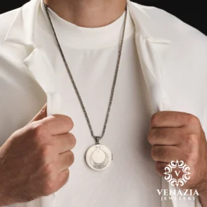 VENAZIA 14 AGUSTOS 20230676 copy Ay Yıldız Ve Hz Süleyman'ın Mührü Gümüş Kolye