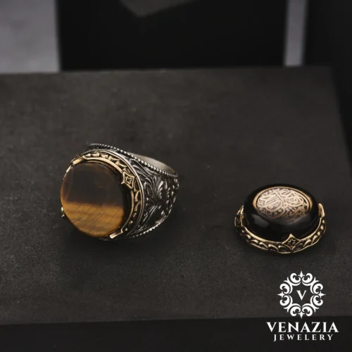 VENAZIA 14 AGUSTOS 20230745 copy Çift Başlıklı Gümüş Erkek Yüzük Modeli