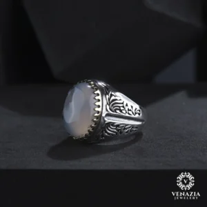 Akik Taşlı Gümüş Yüzük Modeli