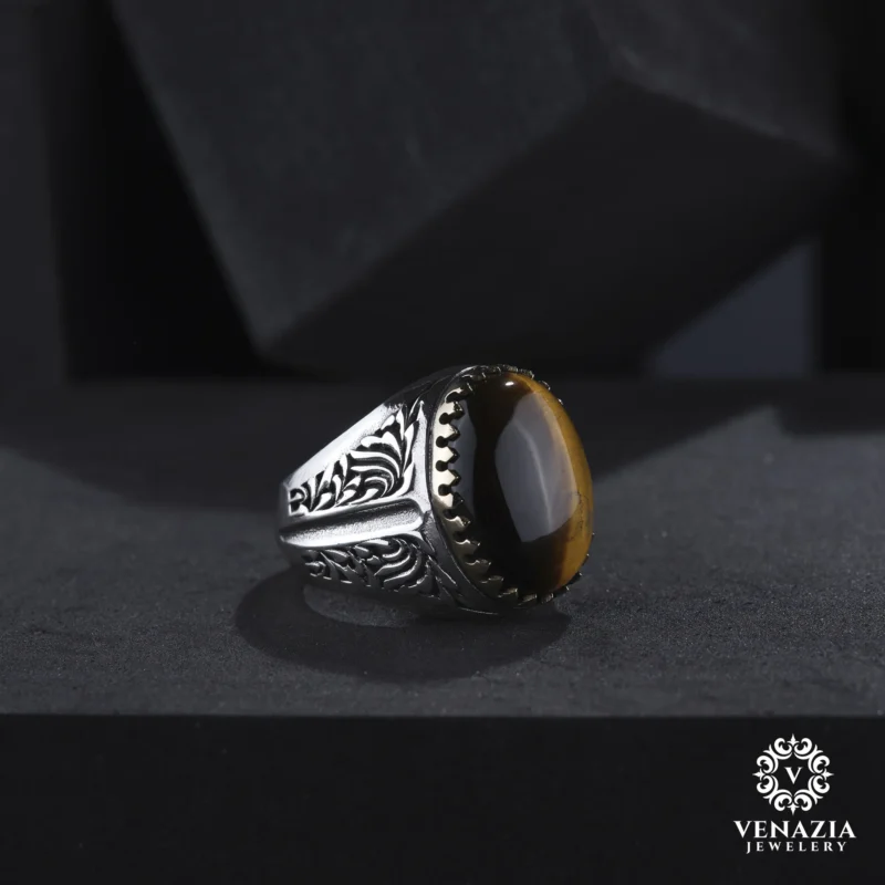 VeNAZIA 30-10-20232570 copy Kaplan Gözü Gümüş Yüzük Modeli