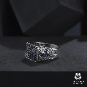 VeNAZIA 30-10-20232579 copy Taşlı Gümüş Erkek Yüzük Modeli