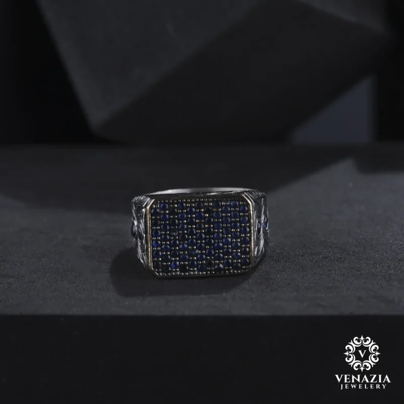 VeNAZIA 30-10-20232580 copy Taşlı Gümüş Erkek Yüzük Modeli