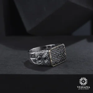 VeNAZIA 30-10-20232582 copy Taşlı Gümüş Erkek Yüzük Modeli