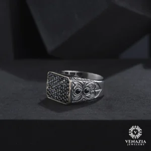 VeNAZIA 30-10-20232583 copy Taşlı Gümüş Erkek Yüzük Modeli