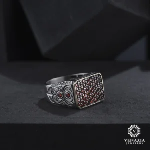 VeNAZIA 30-10-20232584 copy Taşlı Gümüş Erkek Yüzük Modeli