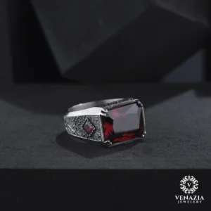 Taşlı Gümüş Erkek Yüzük Modeli