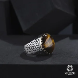VeNAZIA 30-10-20232607 copy Kaplan Gözü Taşlı Gümüş Yüzük Modeli
