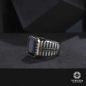 VeNAZIA 30-10-20232629 copy Oniks Taşlı Gümüş Yüzük Modeli