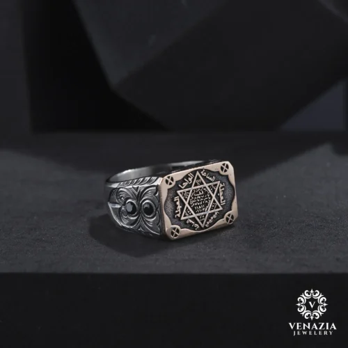 VeNAZIA 30-10-20232667 copy (1) Hz. Süleyman Mührü Gümüş Yüzük Modeli