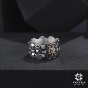 VeNAZIA 30-10-20232681 copy Harfli Gümüş Yüzük Modeli
