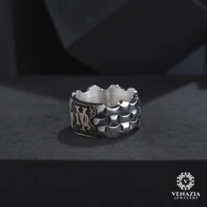 VeNAZIA 30-10-20232683 copy Harfli Gümüş Yüzük Modeli